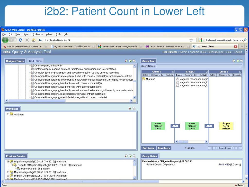 i2b2: Patient Count in Lower Left