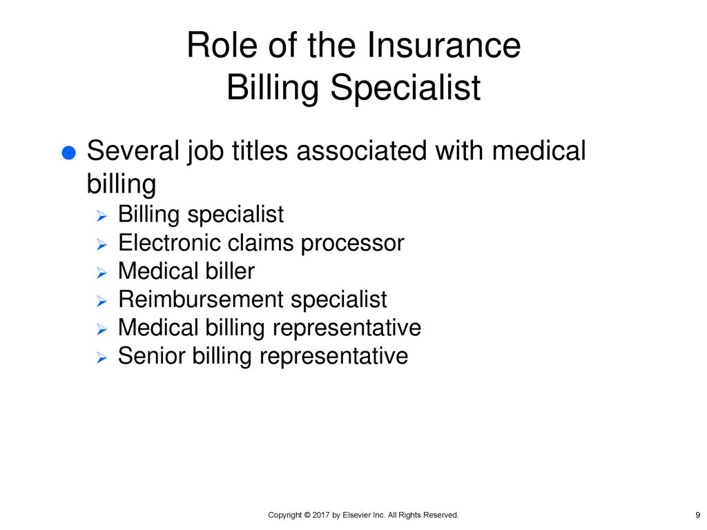 Role Of An Insurance Billing Specialist Chapter Ppt Download