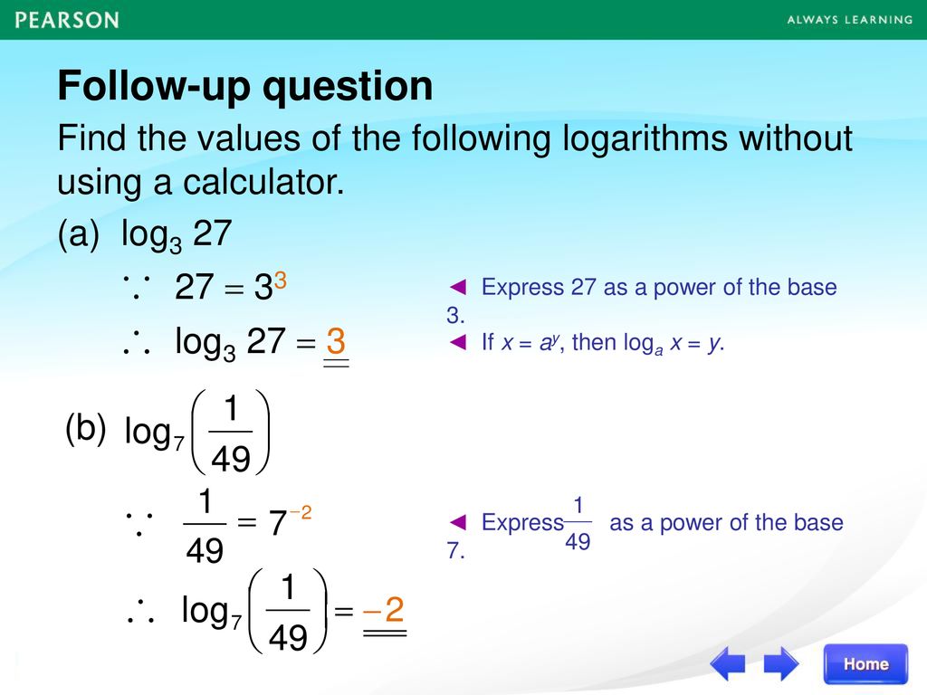 Logarithms to an Arbitrary Base - ppt download