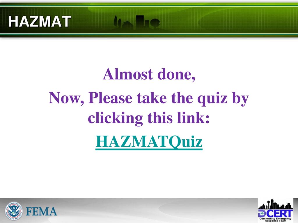 Now, Please take the quiz by clicking this link: