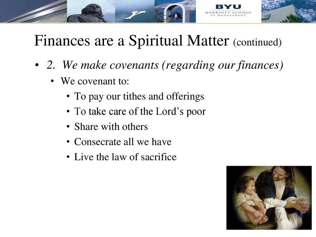 Finances are a Spiritual Matter (continued)