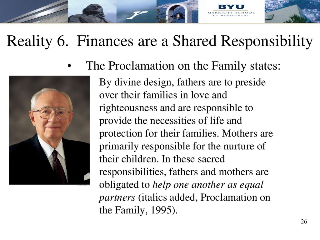 Reality 6. Finances are a Shared Responsibility