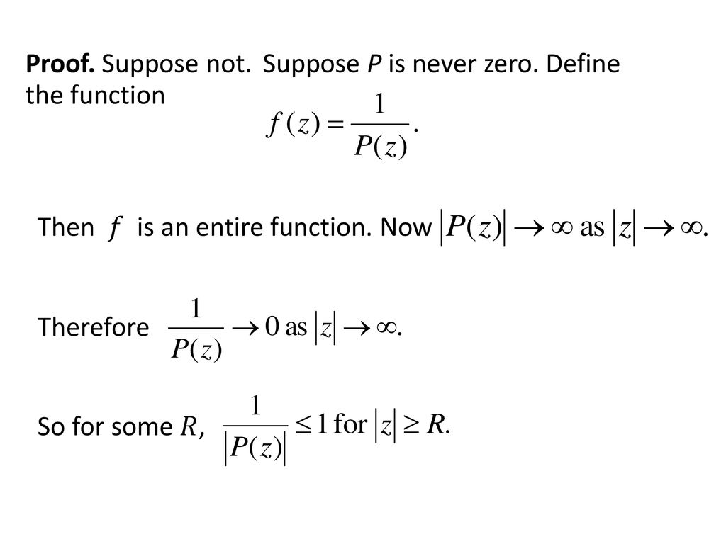 The Fundamental Theorem Of Algebra A History Ppt Download