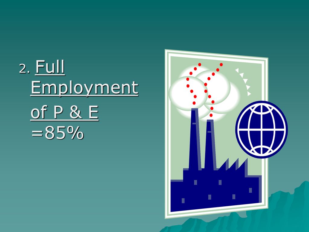2. Full Employment of P & E =85%
