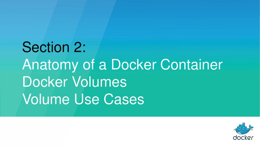 Section 2: Anatomy of a Docker Container Docker Volumes Volume Use Cases
