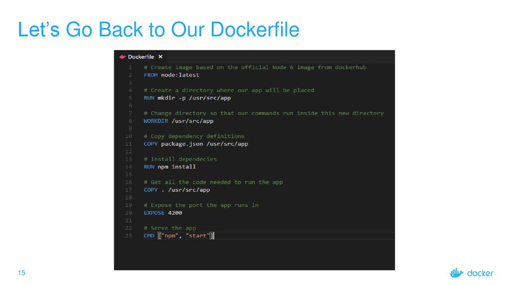 Let’s Go Back to Our Dockerfile