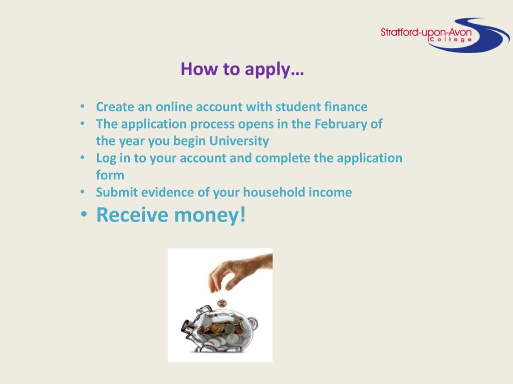 Receive money! How to apply…