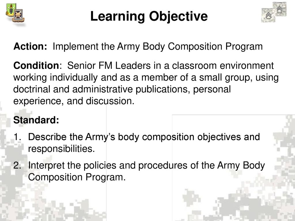 Implement The Army Body Composition Program Ppt Download