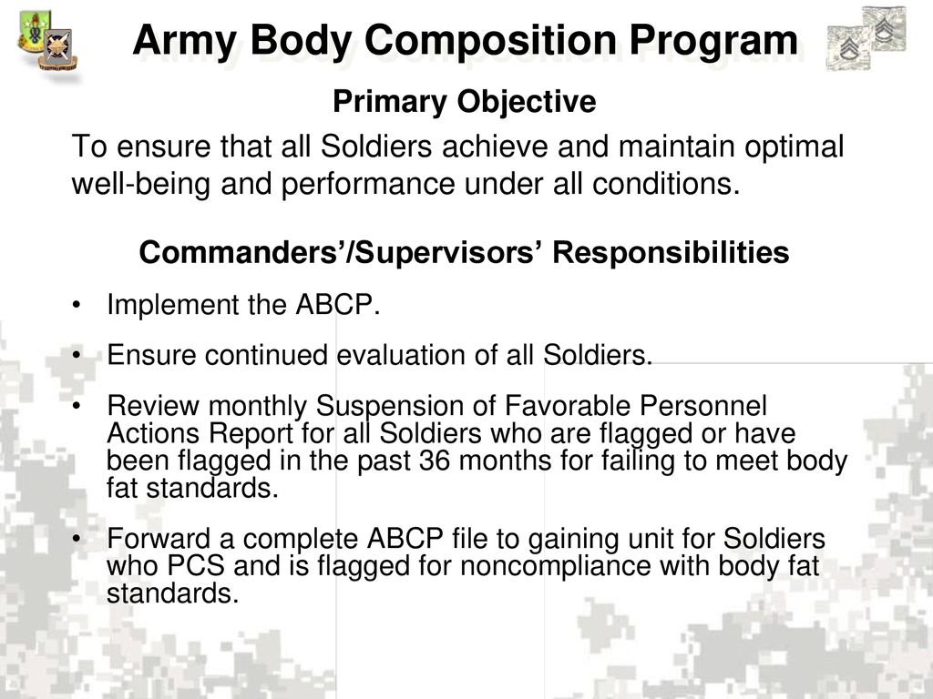 Implement The Army Body Composition Program Ppt Download
