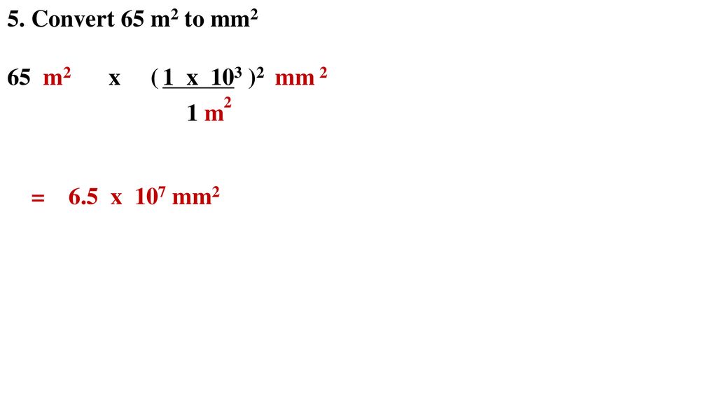 Conversion of 0.1 mm2 to m2 +> CalculatePlus