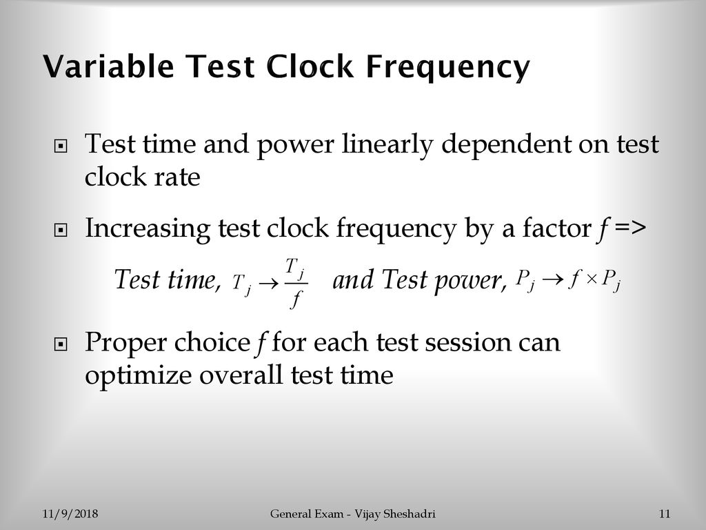 Variable Test Clock Frequency
