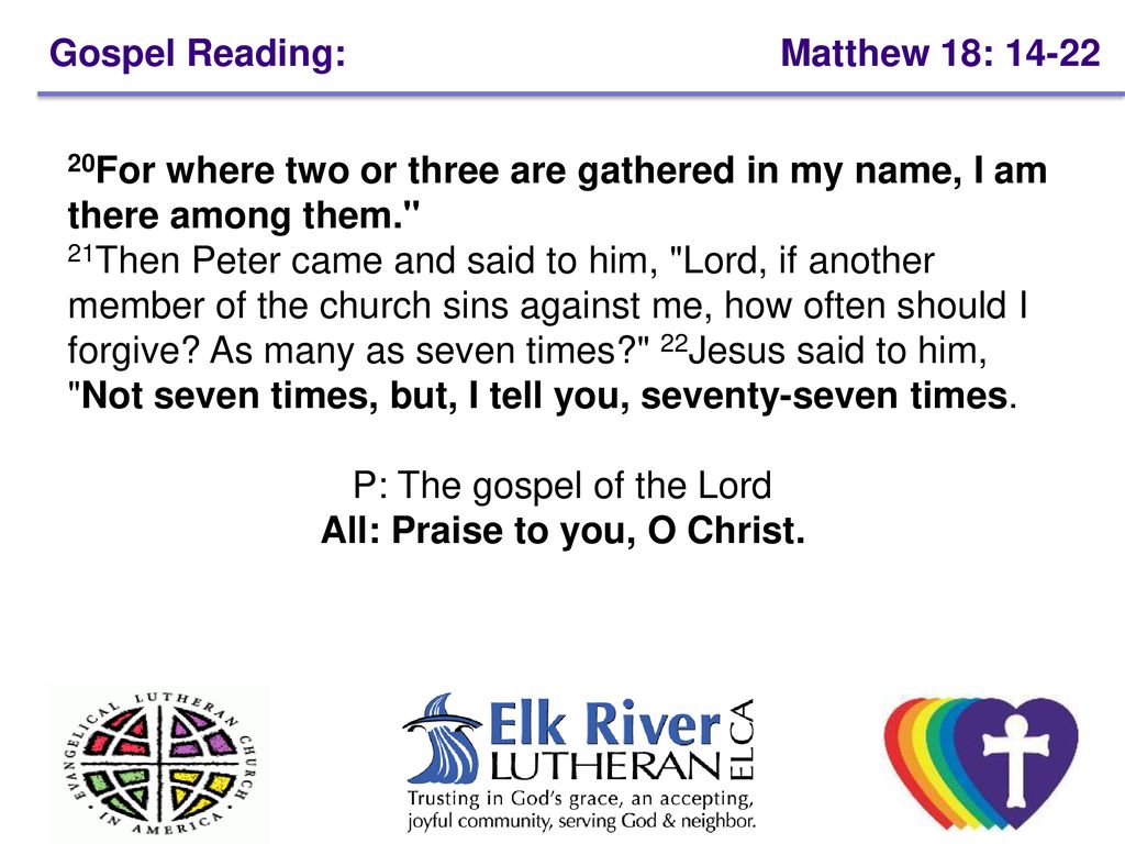 Welcome 10:30am Service to Elk River Lutheran Church - ppt download