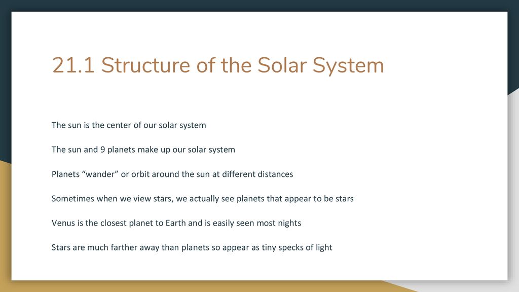 21.1 Structure of the Solar System