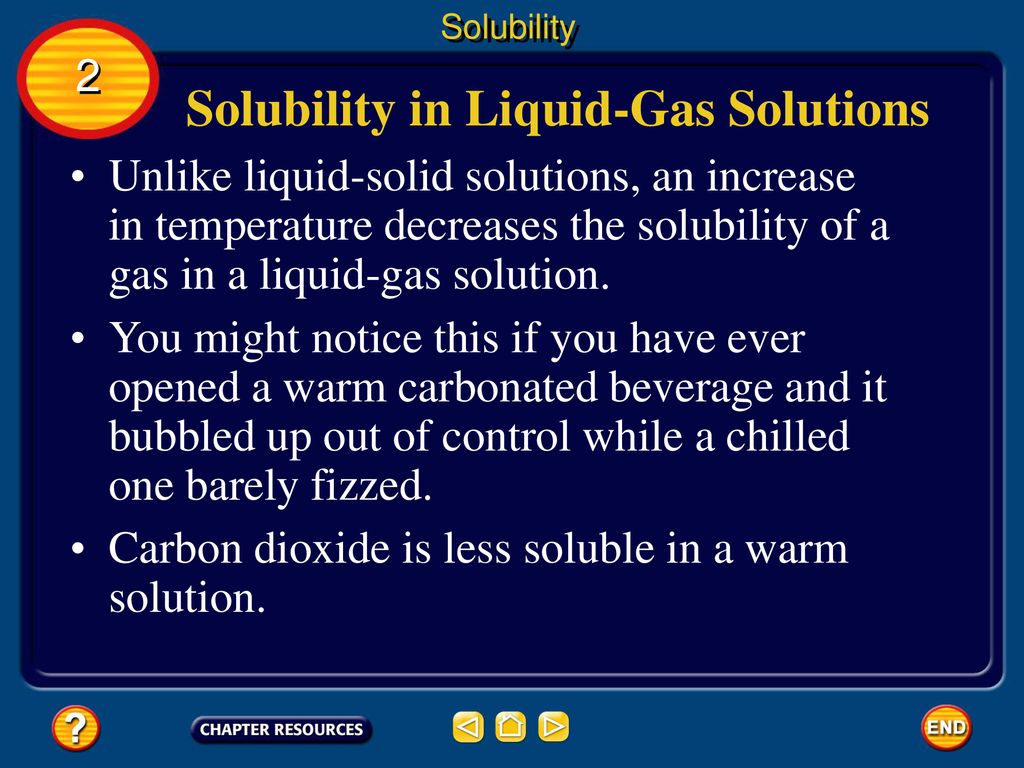 Solubility in Liquid-Gas Solutions