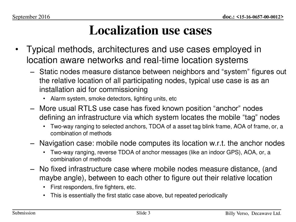 Localization use cases