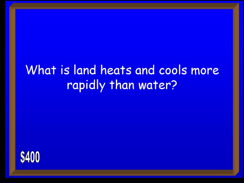 What is land heats and cools more rapidly than water
