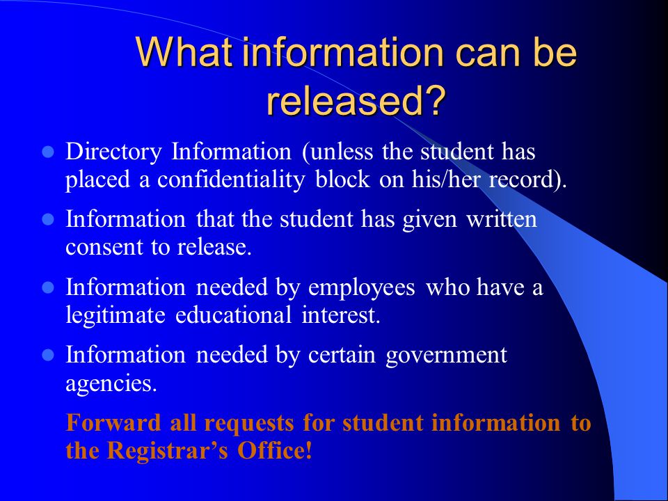 What information can be released
