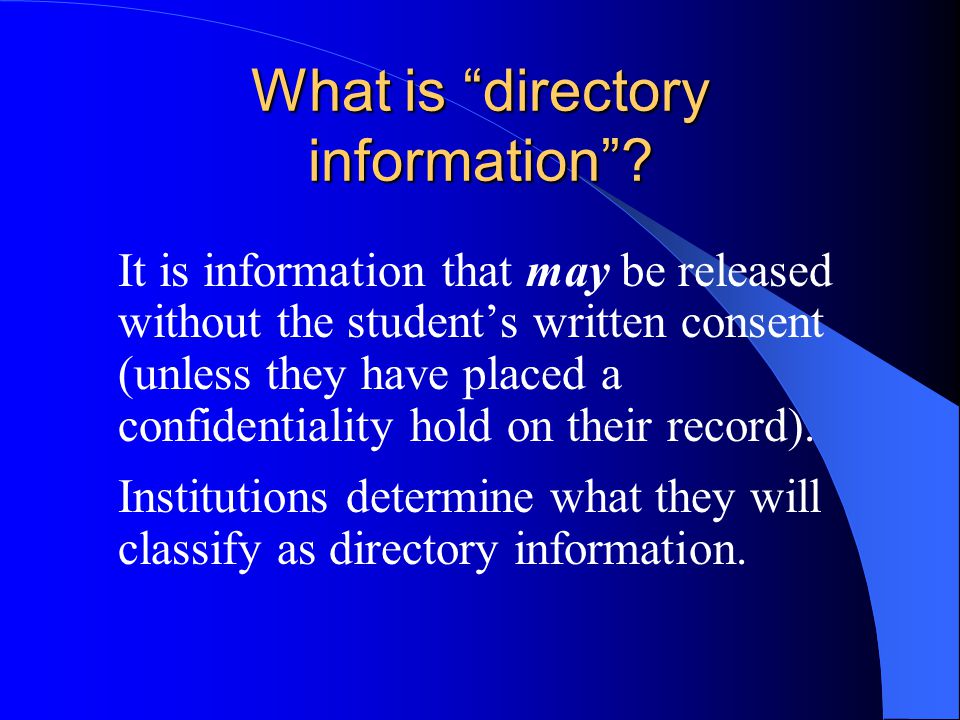 What is directory information