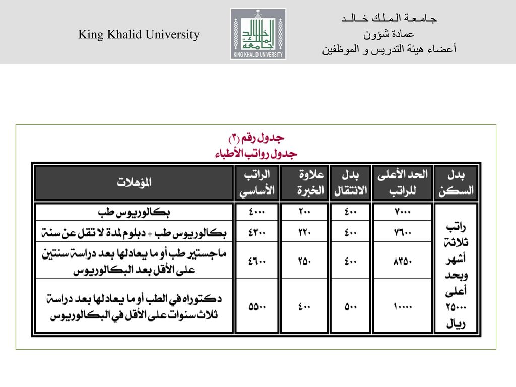 Doc البدلات والمكافآت الخاصة التي تصرف للمشمولين بسلم رواتب أعضاء هيئة التدريس بالجامعات السعودية Ahmed Ayoub Academia Edu