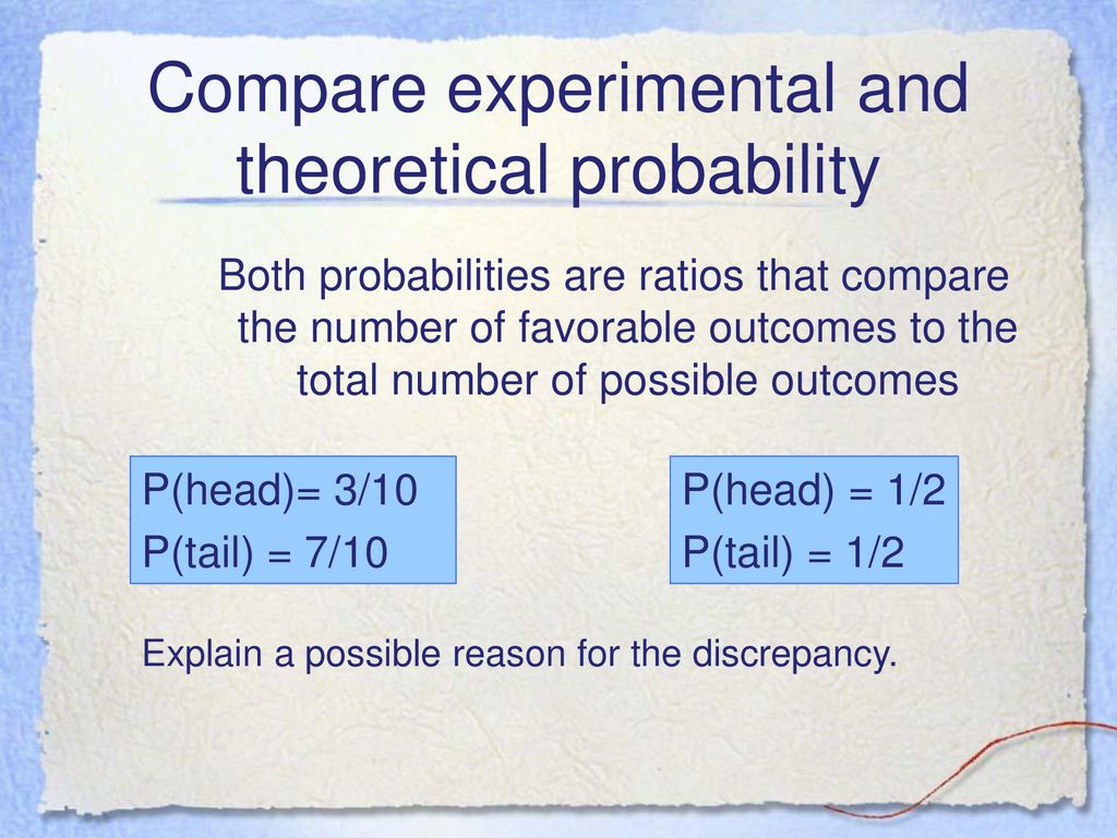 Experimental Probability Vs Theoretical Probability Ppt Download experimental-probability-vs-theoretical-probability-ppt-download