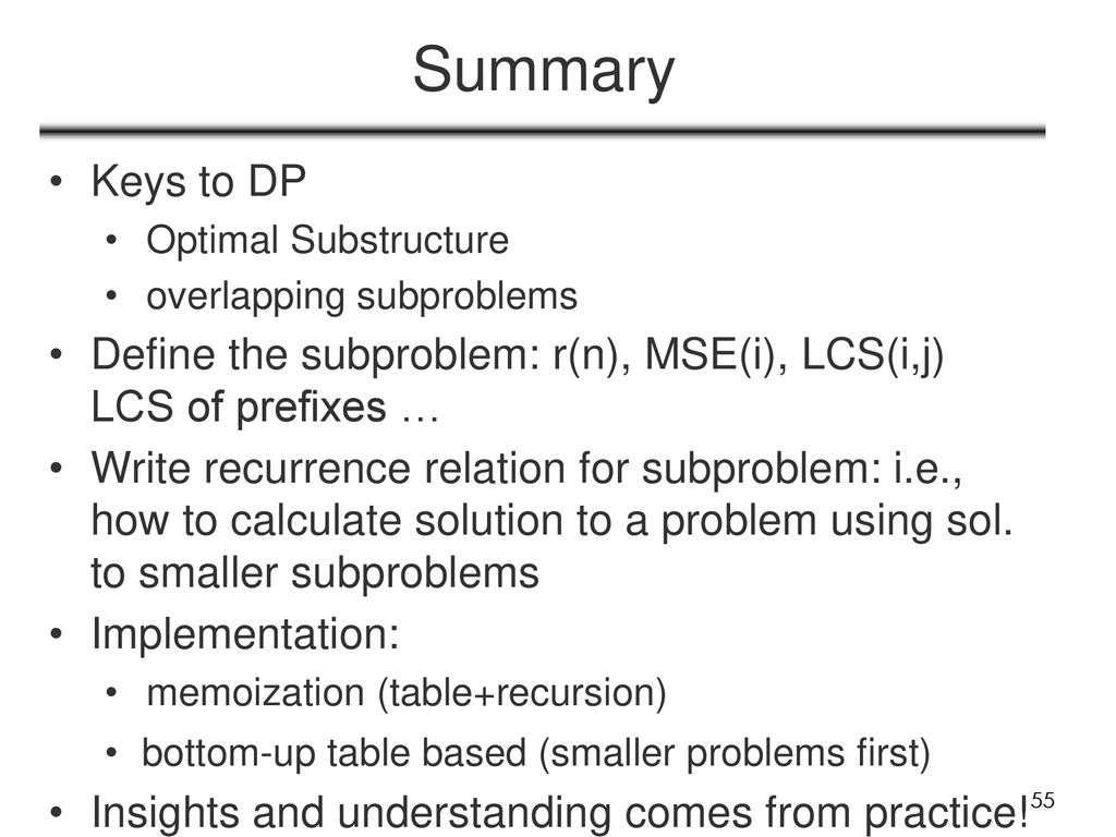 Dynamic Programming CISC4080, Computer Algorithms CIS, Fordham Univ ...