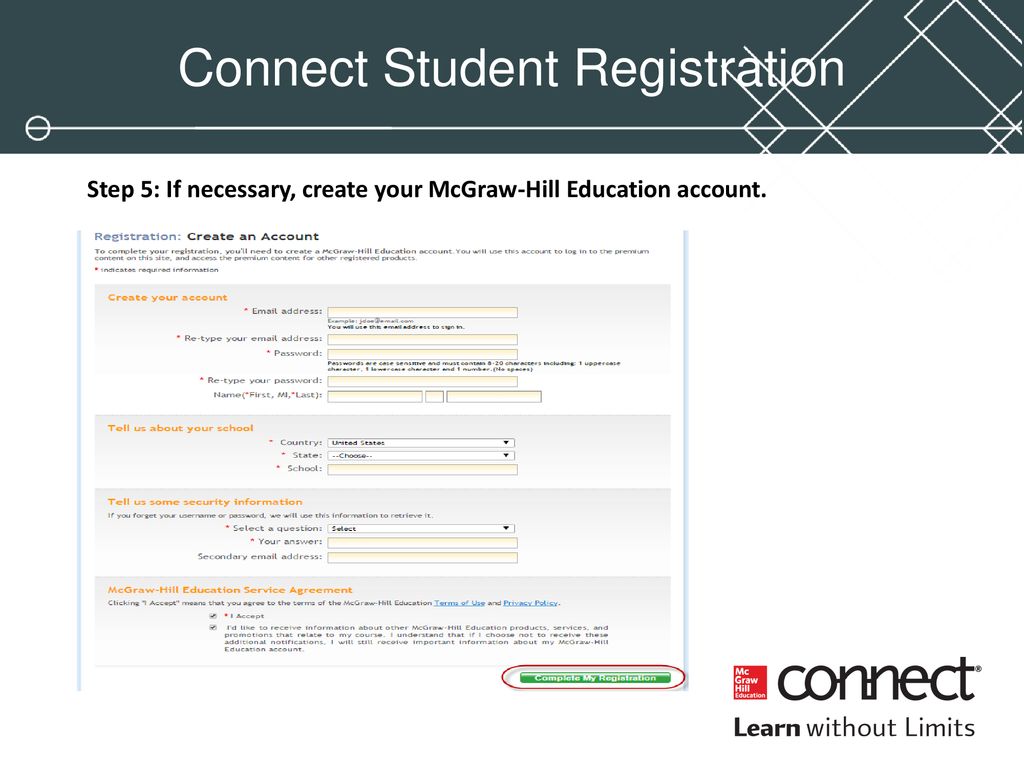mcgraw hill connect student registration information course mcgraw hill connect student registration information course