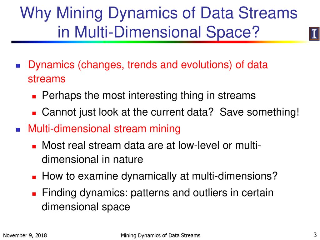 Mining dynamics of data streams in multi dimensional space ppt download