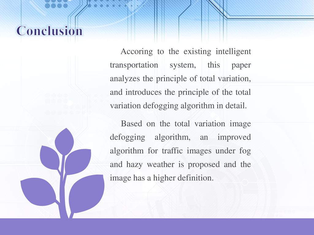 Abstract In this paper, an improved defogging algorithm for intelligent ...