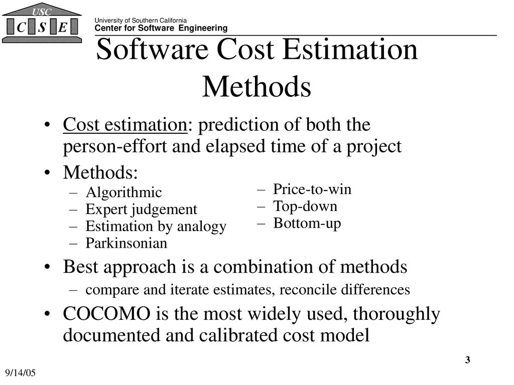 Software Cost Estimation Methods