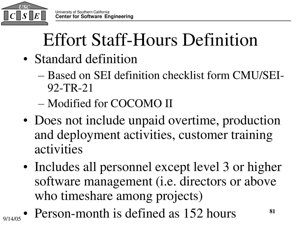 Effort Staff-Hours Definition