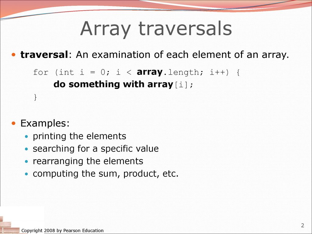 Array traversals, text processing - ppt download