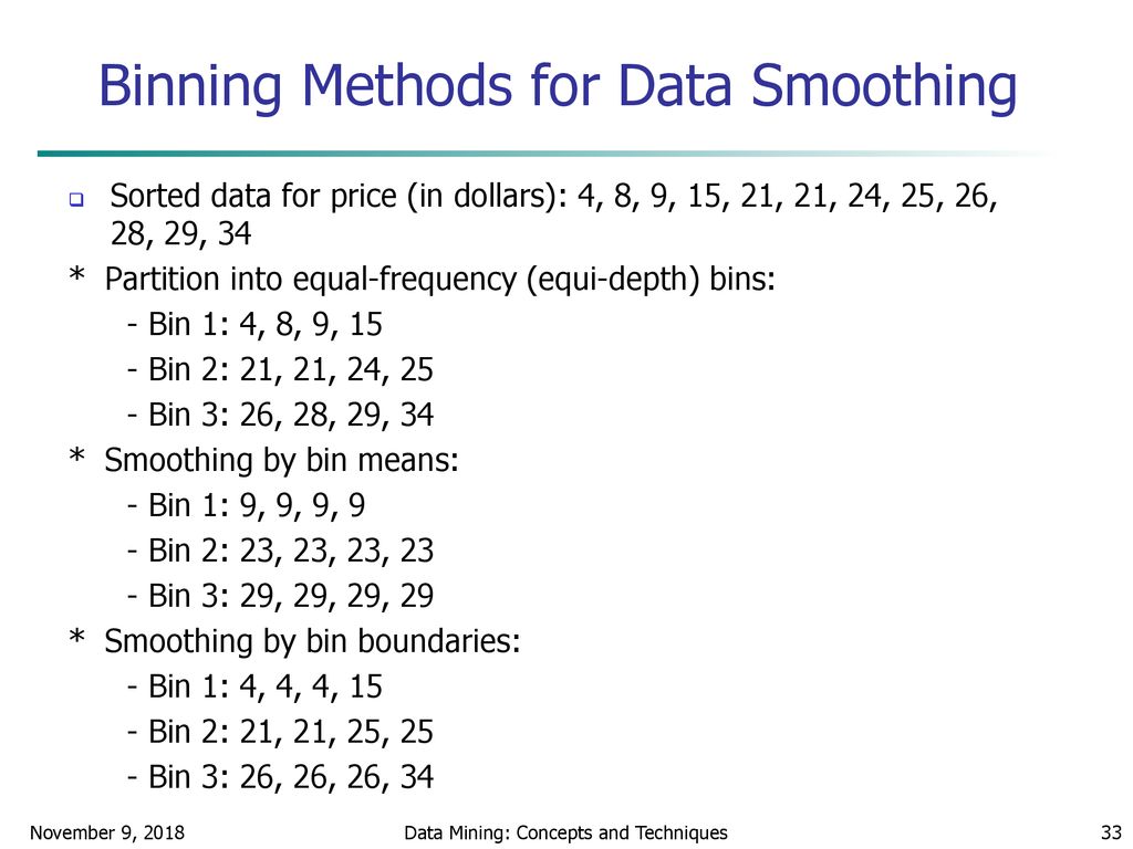 Binning Methods for Data Smoothing