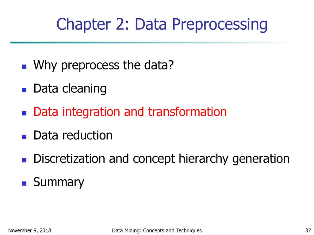 Chapter 2: Data Preprocessing