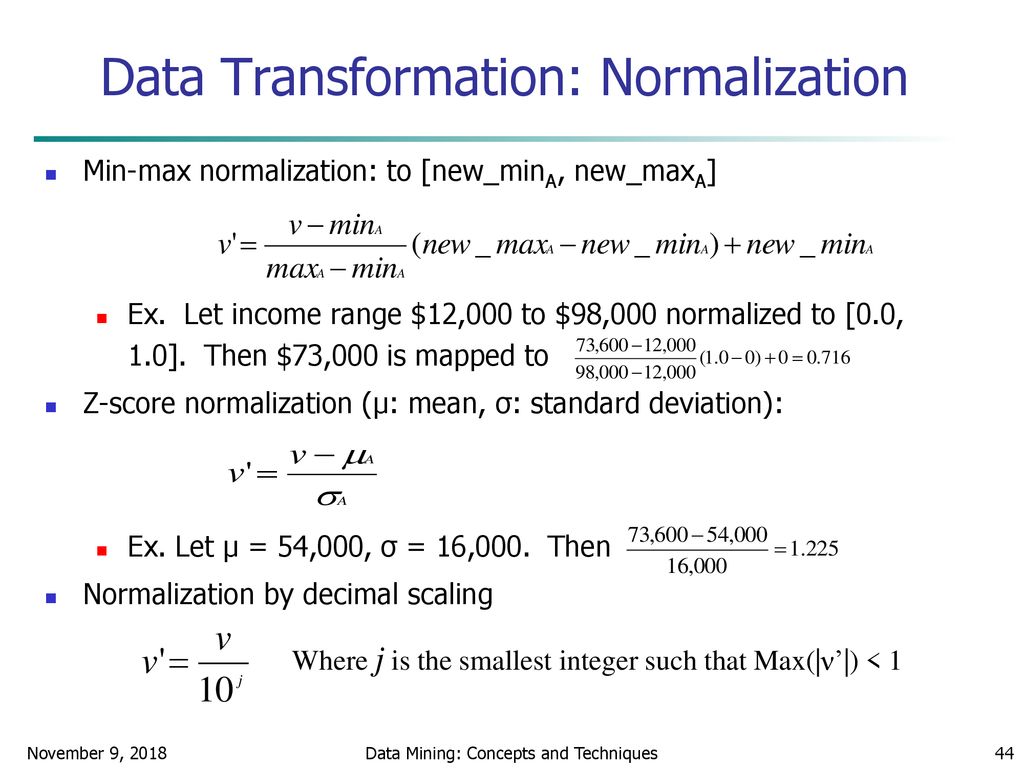 Data Transformation: Normalization