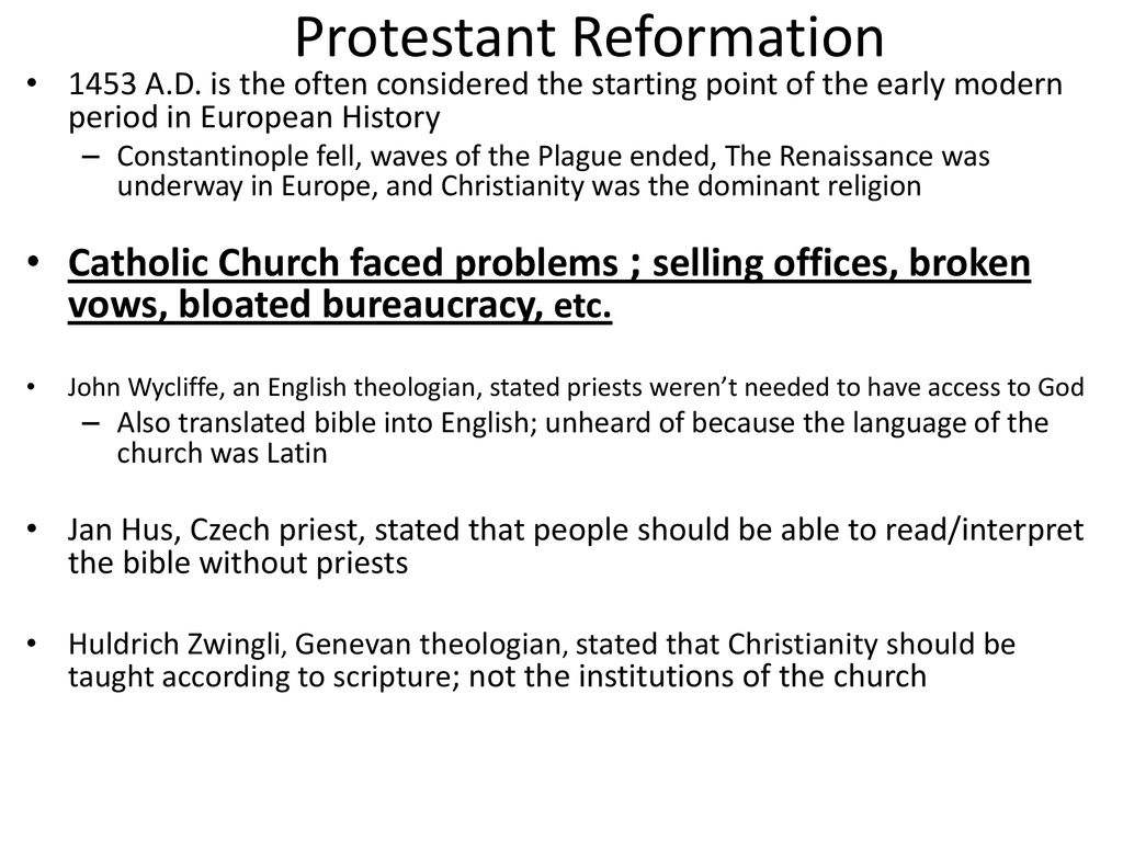 Protestant Reformation - Ppt Download