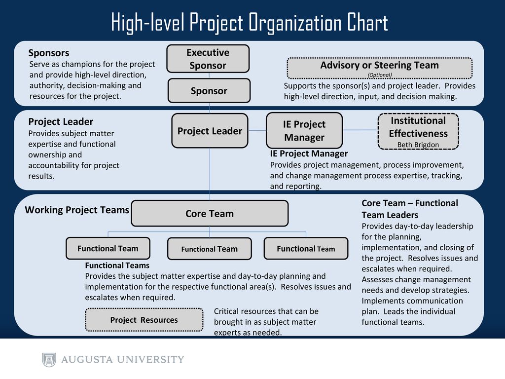 Project Roles And Responsibilities Chart