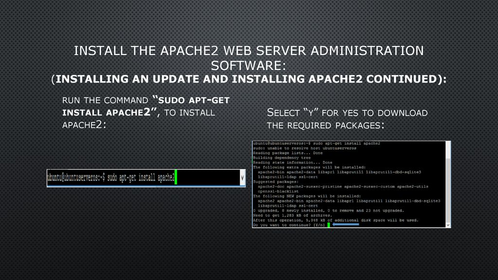 Installing and setting up apache2 in a linux environment ppt download