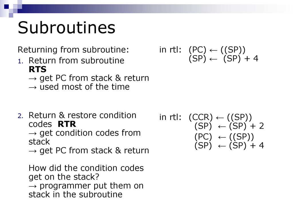 Subroutines … a 1st look procedures and functions in high level ...