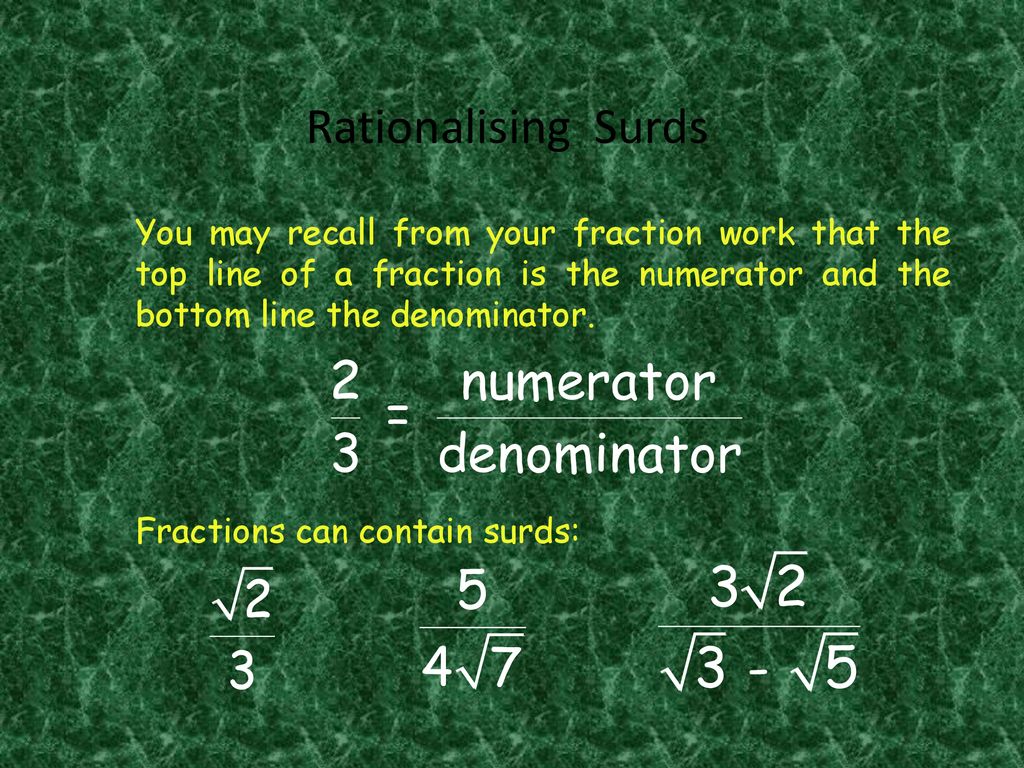 surds-simplifying-a-surd-rationalising-a-surd-conjugate-pairs-ppt