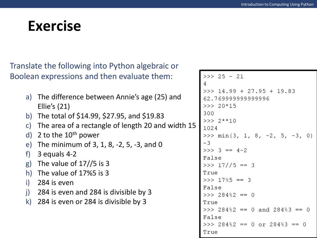 Python Data Types Expressions, Variables, and Assignments Strings - ppt ...