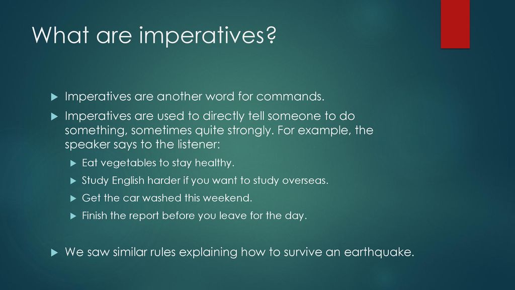 Imperative Form. ppt download