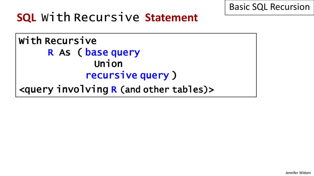Recursion in sql basic recursive with statement ppt download