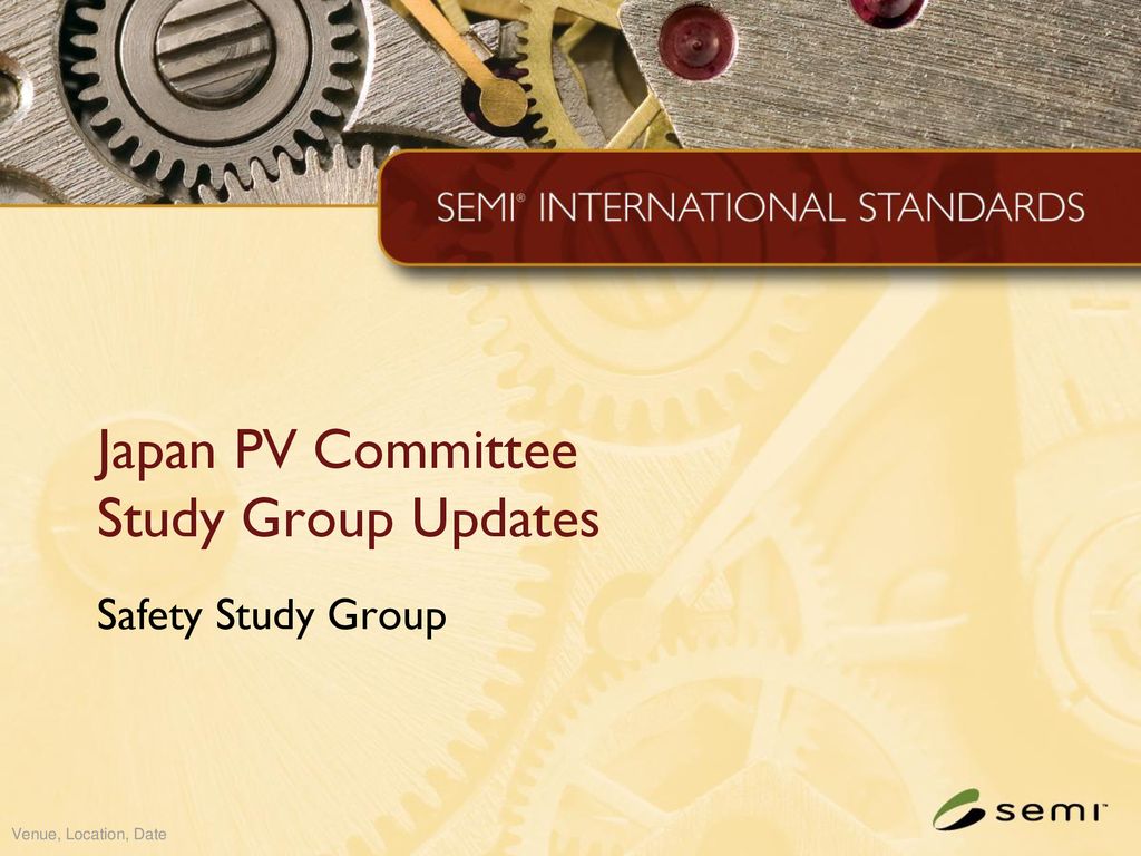 Japan PV Committee Study Group Updates