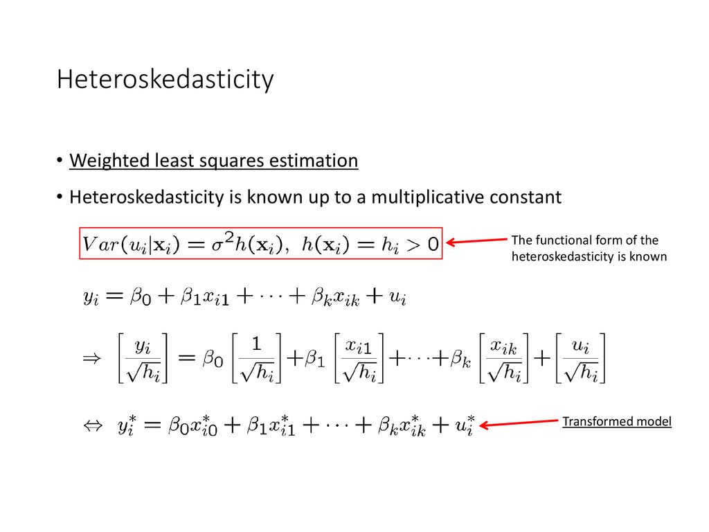Heteroskedasticity definition consequences of heteroscedasticity ppt