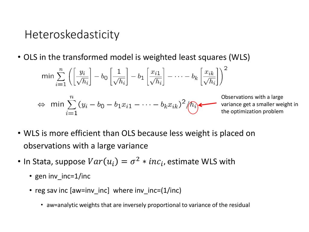 Heteroskedasticity Definition Consequences of heteroscedasticity ppt