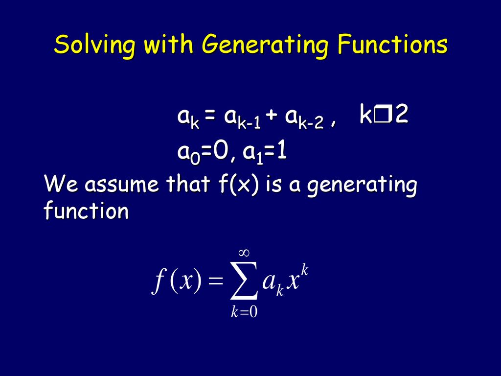 Generating Functions II - ppt download