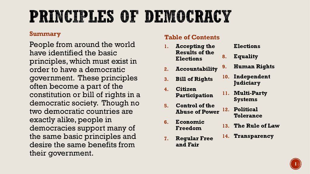 what are the basic principles of democracy