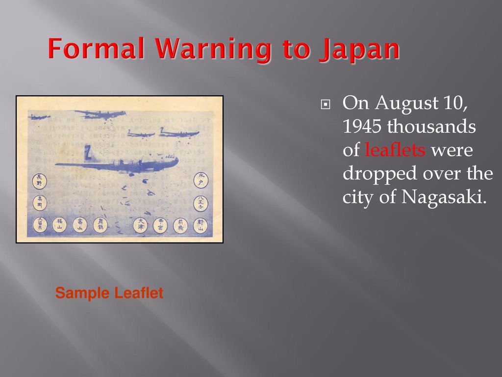 The Dropping of The Atomic Bomb at Hiroshima and Nagasaki - ppt download