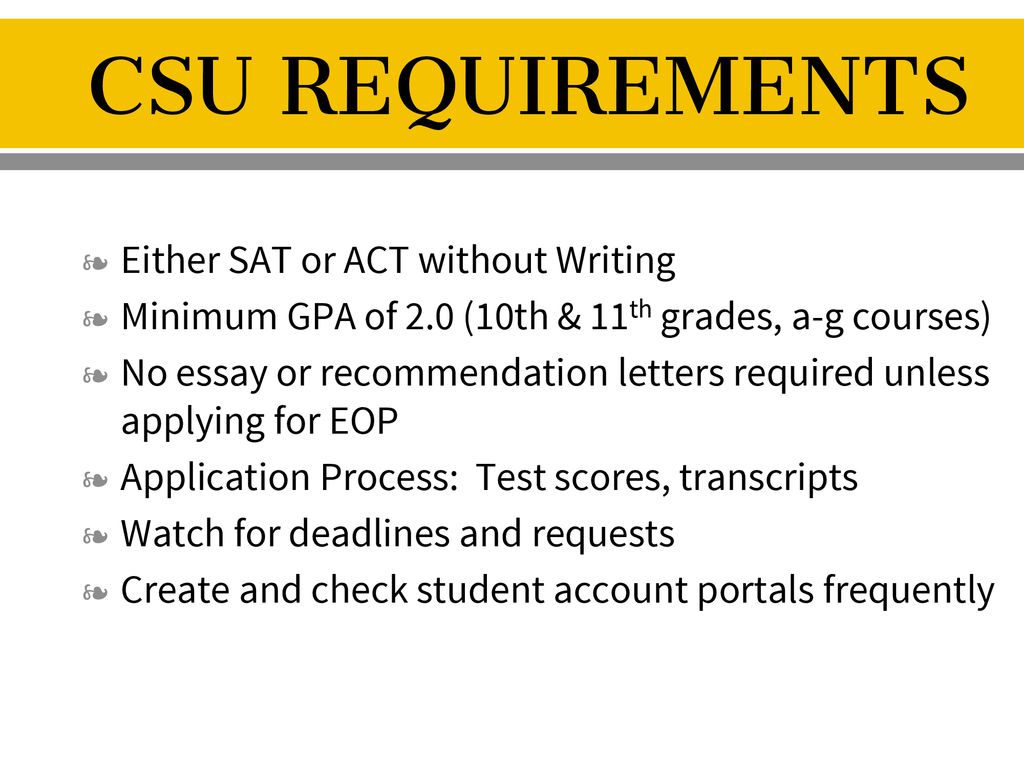 do csu applications require essay