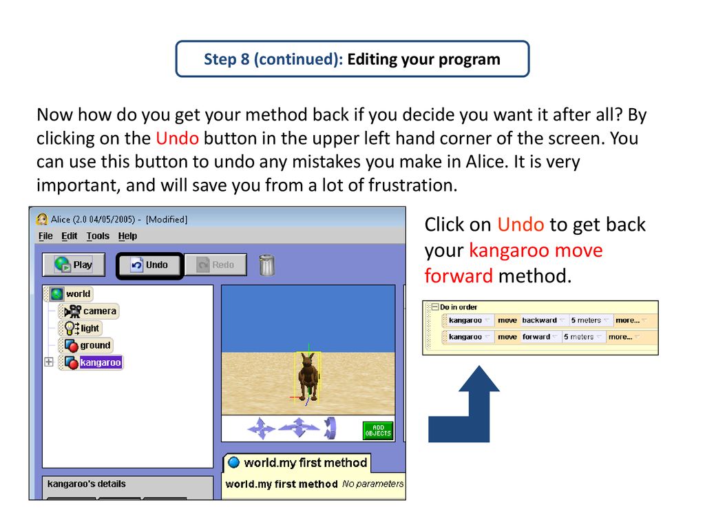 Step 8 (continued): Editing your program